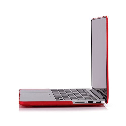 RUBAN Case Compatible with MacBook Pro 13 inch 2015 2014 2013 2012 (A1502 & A1425 Models), Plastic Hard Shell Case & Keyboard Cover for Old Version MacBook Pro Retina 13 Inch, Red - color: Red
