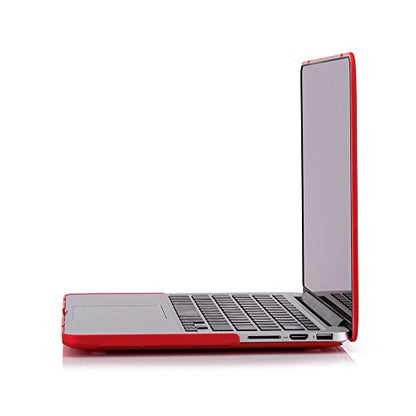RUBAN Case Compatible with MacBook Pro 13 inch 2015 2014 2013 2012 (A1502 & A1425 Models), Plastic Hard Shell Case & Keyboard Cover for Old Version MacBook Pro Retina 13 Inch, Red - color: Red
