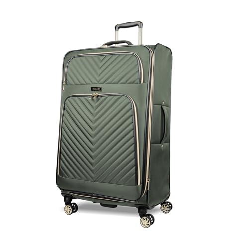 Kenneth Cole REACTION Chelsea Chevron Quilted Luggage, Olive, 28-Inch Checked - color: Olive, size: 28-Inch Checked