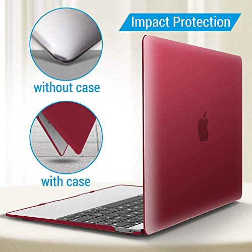IBENZER Compatible with MacBook 12 Inch Case, Hard Shell Case Cover for Mac 12’’ with Retina Display Model A1534 2020 2019 2018 2017 2016 2015, Marsala Red, MM12MSWR-A - color: Wine Red