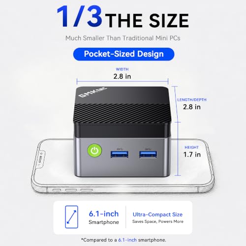 GMKtec G5S Mini PC Intel N5095 8GB LPDDR4 128GB SSD Desktop Computer | Portable Micro Pocket PC Size, Dual HDMI Ports, USB-C Power Supply, WiFi6/BT5.2, For Office Business Personal Use - size: N5095 8GB DDR4 + 128GB