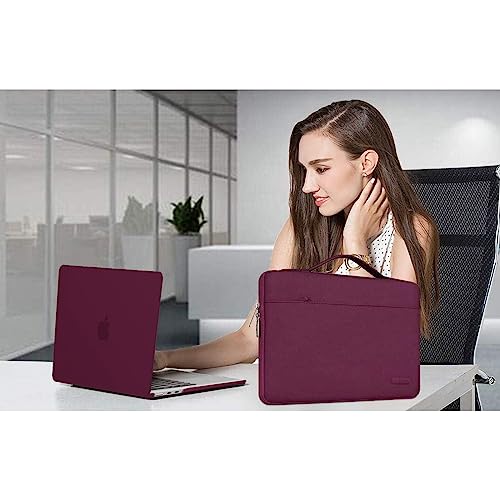 MOSISO Compatible with MacBook Air 13 inch Case M5 2026 M4 2025 M3 M2 2024-2022 A3449 A3240 A3113 A2681,Hard Shell&Sleeve Bag&Keyboard Skin&Webcam Cover&ScreenFilm for MacBook Air 13.6, Burgundy - color: Burgundy