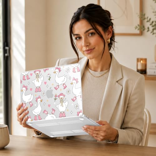 May Chen Compatible with MacBook Neo 13 inch Case 2026 Model A3404, Plastic Hard Shell,Keyboard Cover,Screen Protector,Dust Plug, for MacBook Neo 13" with A18 Pro Chip, Cute Goose Spring - color: Cute Goose Spring