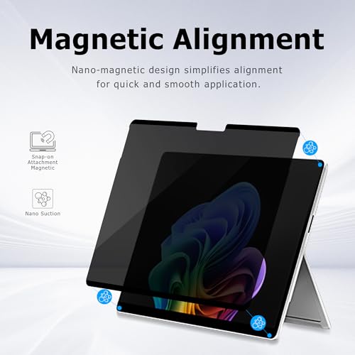 Megoo Privacy Screen Protector for Surface Laptop Studio 2/1 14.4 Inch, Anti-Spy, Anti-Glare, Blue Light & UV Blocking, Magnetic Nano Technology, Removable Design - size: Laptop Studio 14.4"