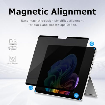 Megoo Privacy Screen Protector for Surface Laptop 6/5/4/3/2/1 13.5 Inch, Anti-Spy, Anti-Glare, Blue Light & UV Blocking, Magnetic Nano Technology, Removable Design - size: Laptop 6/5/4/3/2/1 13.5"