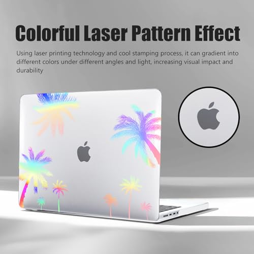 DTangLsm for MacBook Pro 14 inch Case 2026 M5 2025-2021 M4 M3 M2 M1 Pro Max | A3426 A3427 A3434 A3112 A3185 A3401 A2918 A2992 A2779 A2442 Clear Plastic Hardshell for Mac Pro 14+Keyboard Cover,CoconutTree - color: Laser Coconut Tree