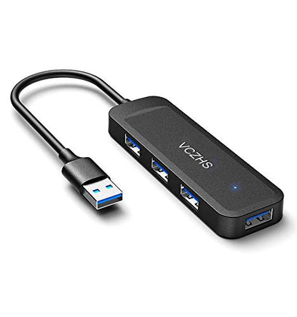 USB Hub 4 Port, USB 3.0 Hub 5Gbps Data Transfer, Ultra-Slim USB Splitter Port Expander for Laptop, MacBook, PC, PS5, Keyboard, Mouse – Plug and Play, No Driver Needed