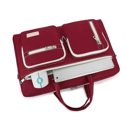 15-15.6 inch Laptop Shoulder Bag, for MacBook Pro 16, Hp Lenovo Dell 14 inch Waterproof Messenger Bag Case Sleeve (Wine red) - color: Wine Red, size: 15 inch/15.6 inch