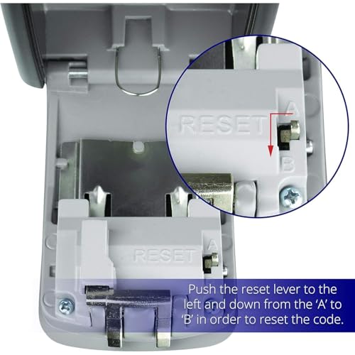 Box for Keys with Code, Wall Mount Combination Key Lock Box, 4-Digit Resettable, Weather-Resistant Outdoor Metal Lockbox, Large Capacity Key Safe