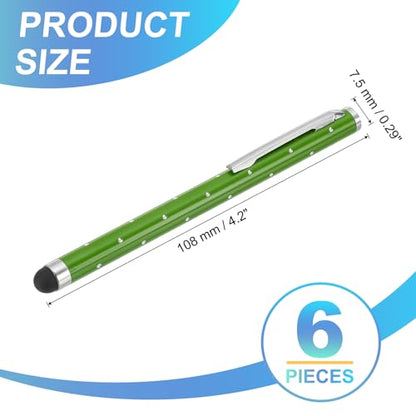 PATIKIL Stylus Pens for Touch Screens, 6 Pcs High Precision Universal Bling Stylus Crystal Metal Capacitive Pen for Touch Screen Devices Phone Tablets Laptop, Green - color: Green