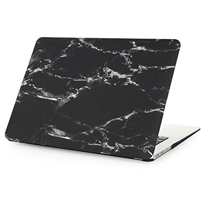 UESWILL Marble Pattern Smooth Hard Shell Case Cover Compatible with MacBook Air 11 inch (A1465/ A1370) + Microfibre Cleaning Cloth, (Black/White) - color: Pattern-marble Black White, size: MacBook Air 11"