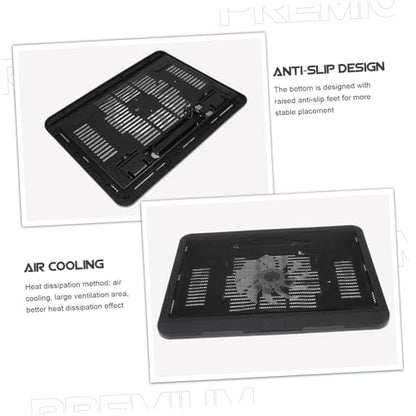 Ergonomic Laptop Cooling Pad with Silent LED Fans Ultra-Thin Computer Stand for Gaming and Office Laptops Quiet Cooler for Heat Dissipation