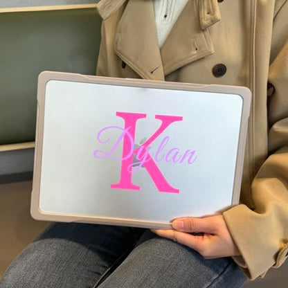 Batianda Ultimate Custom Name Case for MacBook Air 13 Inch 2018-2020 | Add Your Name or Initials, Lightweight Slim Design, Carbon Fiber Side Texture, Matte Hard Shell, Fits Model A2337/A2179/A1932 - color: Customizable Name