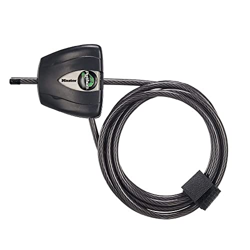 Master Lock Black Python Bike Lock with Key, Adjustable Metal Cable Lock has a Weather Resistant Vinyl Coating for Outdoor Equipment, Bicycles, 6 Feet Long, 8417D - size: 1 Pack
