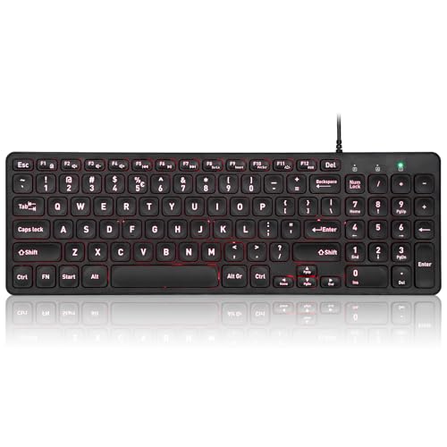 Perixx PERIBOARD-333RGB Wired Backlit USB Keyboard- X Type Scissor Keys - Compact 14.25x4.57x0.83 Inches - Big Print Letters - RGB Backlit - US English - style: Wired Backlit