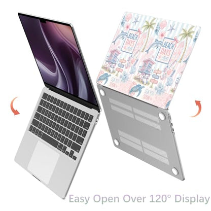 Compatible with MacBook Air 13 inch Case M1 A2337 A2179 A1932 2022 2021 2020 2019 2018 Release, Cute Sea Turtle Beach Palm Tree Protective Hard Shell Matte Cover for MacBook Air 13.3 inch - color: Beach D, size: MacBook Air 13.3 inch M1 A2337 A2179 A1932