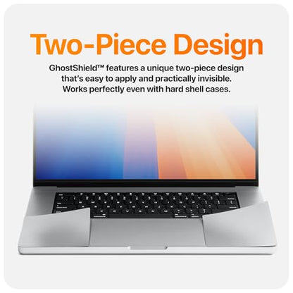 UPPERCASE GhostShield Premium Palm Rest Protector Skin Cover Set, Scratches and Wear Protection, Compatible with MacBook Pro 14" 2021 2023 M1/M2/M3 Pro/Max, A2442 A2779 A2918 A2992 (Space Black) - color: Black