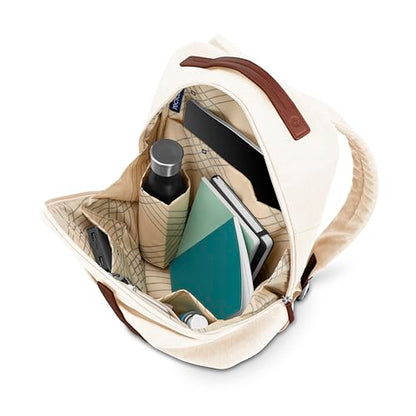 Samsonite Virtuosa Carry-On Travel Backpack with Padded Laptop Sleeve, Off White - color: Off-white