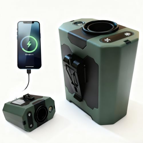 BTQILEYO Portable Waist Fan, Clip on Wearable Belt Personal Fan10000mAh Power Bank, 20000RPM Turbo Cooling, Touch Screen & LED Flashlight for Office/Travel/Outdoor - color: 20000RPM Portable Waist Fan