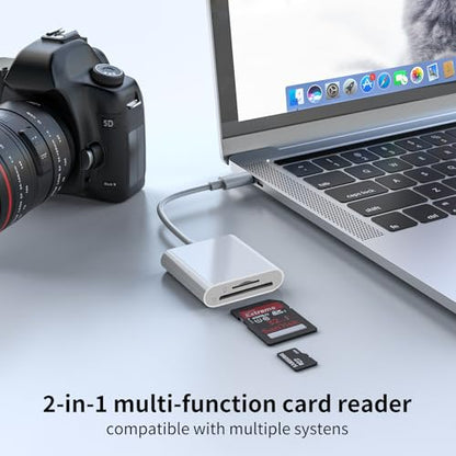 USB C SD Card Reader | iPhone 15 16, iPad, MacBook, Mac - size: 2Slots