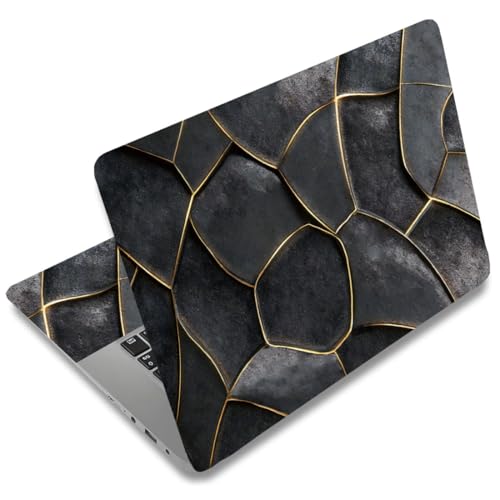 SUPERDANT Laptop Skin Sticker Laptop Decals Personalized Universal Notebook Computer Wrap Vinyl Skin Stickers Cover Art Decal Removable 12-15.6 Inch Waterproof Scratch-Resistant Gifts Black Gold - style: Black and Gold