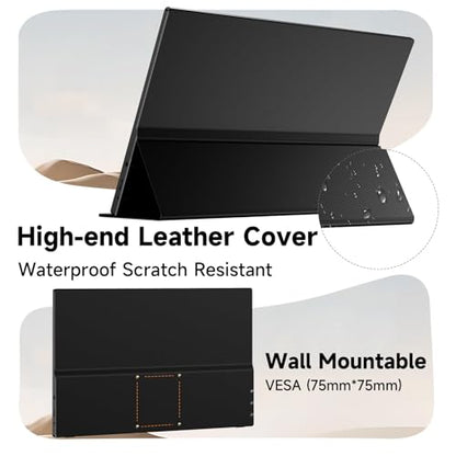 AYY 15.6 Inch Portable Monitor 1080P FHD USB-C HDMI External Display for Laptop Phone MAC PS5 Switch Xbox, Ultra-Slim 100% sRGB Portable Second Screen with Dual Speakers & Smart Cover, IPS, Black - size: 15.6 inch, style: 60Hz/IPS/1080P