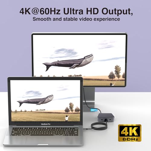 Docking Station 11 in 1 with SD/TF, USB 3.0/5Gbps, RJ45 Ethernet Ports,100W PD, Audio jack,Support Triple or Dual Monitor 4K (2 DP+HDTV),for Dell HP Lenovo Surface MacBook Laptop-Carbon fiber patterns