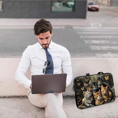 14" 15" Laptop Handle Bag Computer Bag,14.2" 15.4 inch Pouch Holder Notebook Sleeve Cover Compatible for Dell,Lenovo,Toshiba HP, Asus Notebook Messenger Briefcase-A bunch of Cute Cats - color: A Bunch of Cute Cats
