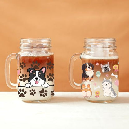 Dogs UV DTF Cup Wraps, 10 Sheets Transfer Sticker | Waterproof UV DTF Stickers, Custom Vinyl Decals for 16oz Coffee Cups Tumblers Bottles Mugs, DIY Gifts & Crafts - style: Dogs