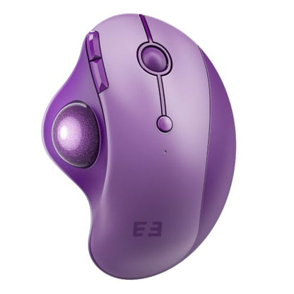 seenda Wireless Trackball Mouse, Ergonomic Bluetooth Rollerball Mice,Purple | USB-C rechargeable, 3-device Bluetooth+2.4G USB, thumb control, 5-level DPI and space-saving comfort for laptop, PC and Mac. - color: Purple