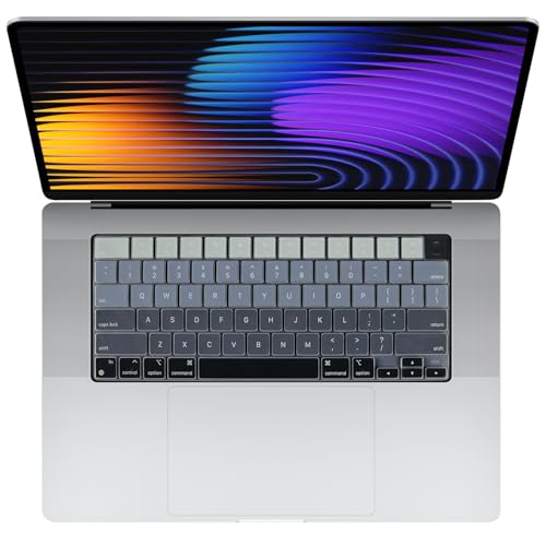 Allinside MacBook Keyboard Cover for Pro 14"/16" (M2/M3/M4, 2021–2025) & Air 13"/15" (M1/M2/M3/M4 Pro/Max, 2022–2025), Laptop Keyboard Protector Skin, US ANSI Layout, Ombre Gray - color: Ombre Gray, size: 2021-2025 MacBook Air/Pro 13 14 15 16