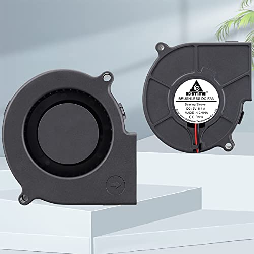 GDSTIME 75mm X 30mm USB Blower Fan with 3 Speeds Control, 5V Powered DC Brushless Turbine Turbo Cooling Fan - size: 75mm x 30mm