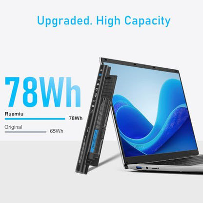 Upgraded 78Wh MR90Y Laptop Battery Replacement for Dell Inspiron 15 3521 3531 3537 15R 5521 5537 14 3421 5421 14R 5437 17 3721 17R 5737 5721 Latitude 3540 3440 Series XCMRD FW1MN, and More - size: 10.7*2*0.8inch MR90Y