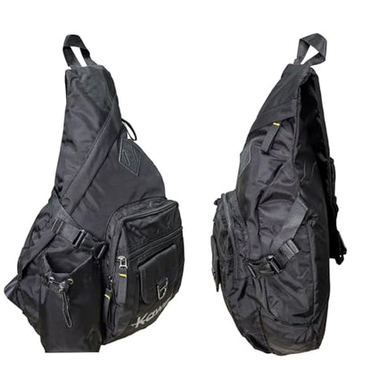 Large Sling Bag Laptop Backpack Cross Body Messenger Bag Shoulder Travel Rucksack (D- Black) - color: D- Black