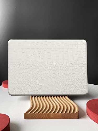 Crocodile Case for MacBook Air 13 inch 2026 M5, 2022-2025 M4/M3/M2 | Model A3449 A3240 A3113 A2681, Texture Crocodile Aligator Skin Snakeskin PU Leather Hardshell Case & Keyboard Cover, White - color: ## White Crocodile