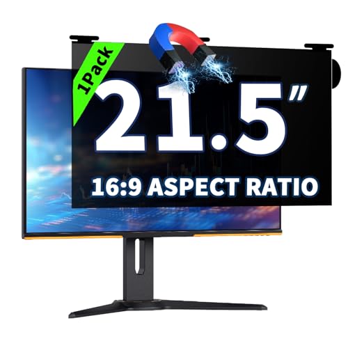 21.5 Inch Magnetic Hanging Computer Privacy Screen for 16:9 Widescreen Monitor, Removable Privacy Screen Anti Glare Blue Light Computer Screen Privacy Shield, Anti-Scratch - color: 1 Pack Magnetic Hanging 21.5 Inch for 16:9