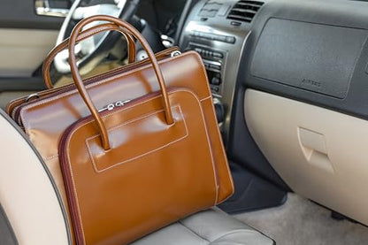 McKleinUSA W Series, Lake Forest, Top Grain Cowhide Leather, 15" Leather Ladies' Laptop Briefcase, Brown (94334) - color: Brown