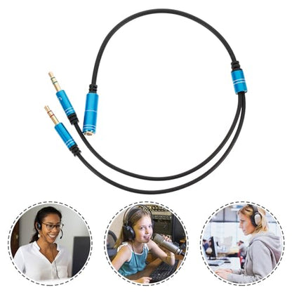 3.5mm Headphone Mic Splitter Cable with Abs Material Reducing Loss Compatible with Phone Headphone on Computer Separate Microphone for Computer and Laptop