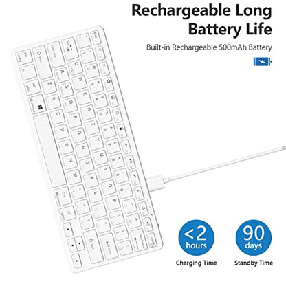 TaIYanG Bluetooth Keyboard for iPad Wireless Keyboard Compatible with iPad 10th/10.2(9th/8th/7th Generation), Air 5th/4th, Pro 11/12.9, 9.7, Mini and All Bluetooth Devices (White) - color: White