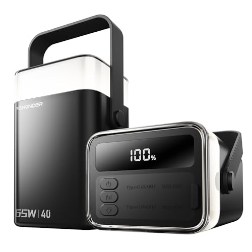 65W Power Bank 40000mAh Laptop Portable Charger Battery Pack - Black - color: Midnight Black