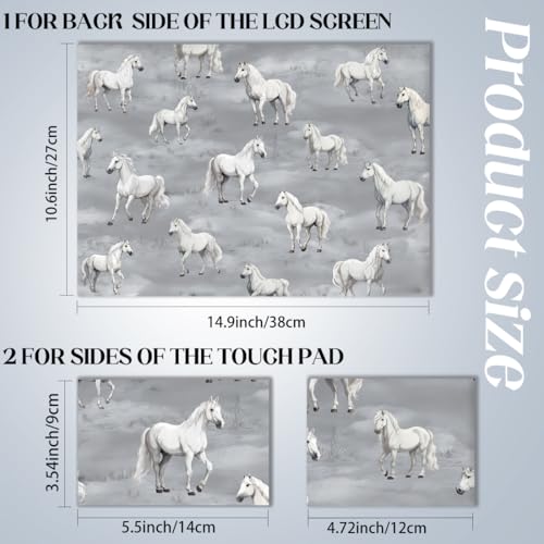 SUPERDANT 1set 12 13 13.3 14 15 and 15.6 Laptops Skin Stickers Decals White Horse Art Laptop Protectors Cover Decals for Personalization Notebooks Waterproof Vinyl Stickers - style: Horse