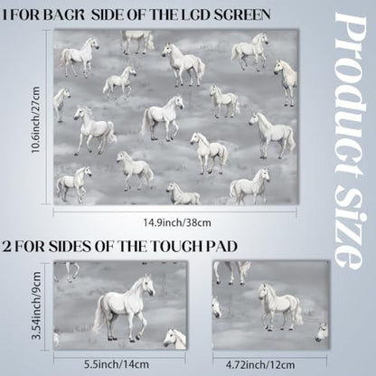 SUPERDANT 1set 12 13 13.3 14 15 and 15.6 Laptops Skin Stickers Decals White Horse Art Laptop Protectors Cover Decals for Personalization Notebooks Waterproof Vinyl Stickers - style: Horse
