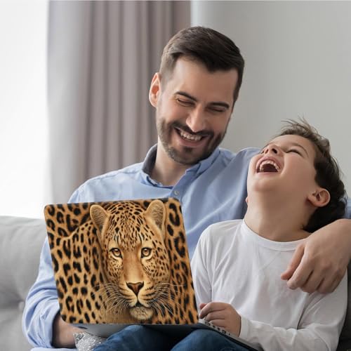 DEGDFSGR 12.1-15.6 Inch Universal Reusable Laptop Skin Sticker Decal, Waterproof Removable Protector for Notebook Cover, Scratch-Resistant Vinyl Cuttable Full Wrap Sticker, Golden Leopard Print - color: Golden Leopard Print