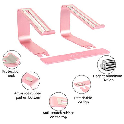 Urmust Laptop Stand for Desk - Ergonomic Computer Stand Riser Holder for MacBook Air Pro, Dell, HP, Lenovo, Samsung, Alienware Laptops 11-15.6" (Pink, Up to 15.6" Laptop) - color: D-Rose Gold