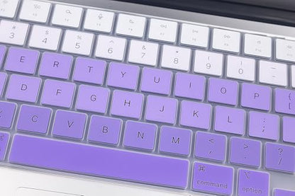 Keyboard Skin Compatible for 2026-2022 MacBook Air 13.6 & 15 inch M5 M4 M3 M2 A3449 A3448 A3240 A3114, 2026-2021 MacBook Pro 14 & 16 M5 M4 M3 M2 M1 A3426 A3427 A3428 A3429 A3434 A3112 (Ombre Purple) - color: Ombre Purple