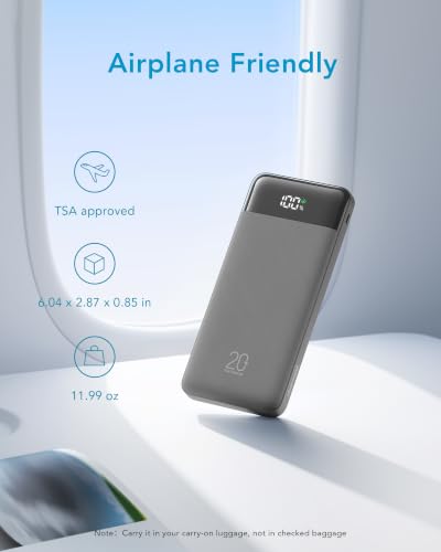 charmast 20000mAh Portable Charger with Built in Cables, 22.5W Travel Power Bank Fast Charging, USB C Cell Phone Battery Pack for iPhone 17/16/15/14/13/12 Series, iPad, Samsung, Android, Tablet - color: Lunar Grey