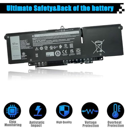 WW8N8 Laptop Battery Replacement for Dell Latitude 7340 7350 7440 7450 7640 7650 Series 66DWX 086D0Y 86D0Y 00HYH8 0HYH8 0CTJJ6 57Wh 4878mAh 11.4V - size: 9.92*3.46*0.21 inch WW8N8