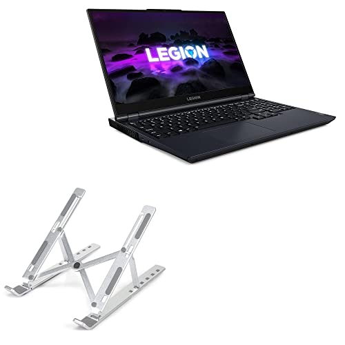 BoxWave Stand and Mount Compatible with Lenovo Legion 5 (15 in - 82NW) - Compact QuickSwitch Stand, Portable Multi Angle Viewing Foldable Riser - Metallic Silver