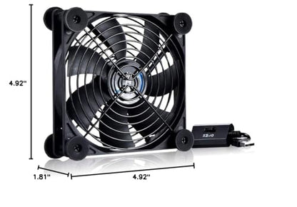 SCCCF Quiet 120mm USB Fan, 5V USB Portable Cooling Fan for Flat Panel TV Receiver Router DVR PlayStation Xbox Computer Cabinet Cooler - style: USB 120mm Single Fan
