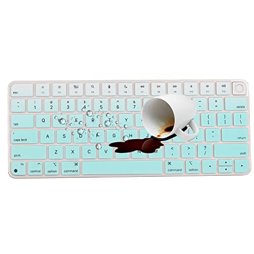 Keyboard Cover Skin for Apple Magic Keyboard A2449 A2450 MK293LL/A MK2A3LL/A, 2024/2023/2021 iMac All-in-One Desktop Keyboard, iMac 24 Inch with M4 /M3 /M1 Chip with Touch ID, US Layout, MintGreen - color: MintGreen